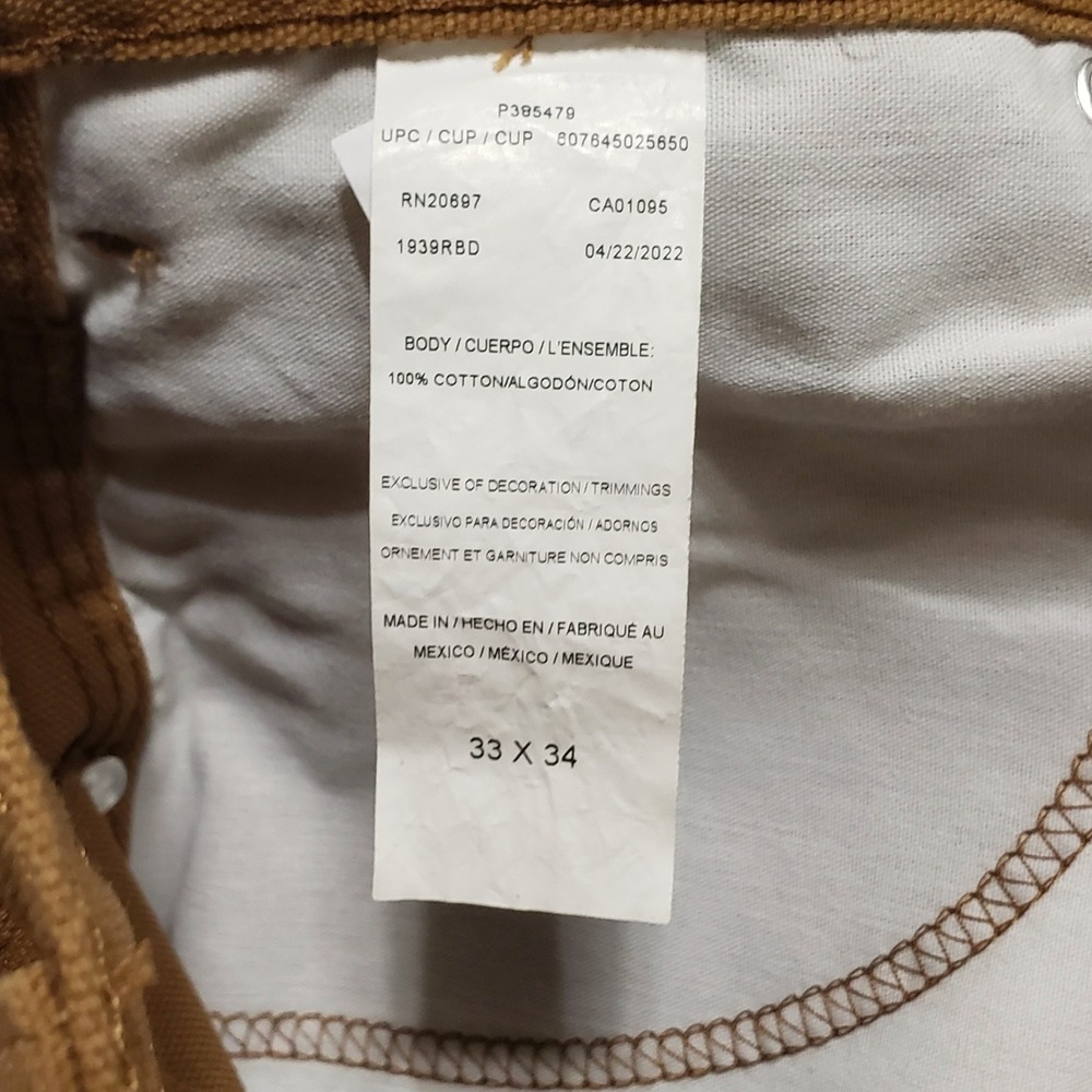 NWT Dickies Mens Carpenter Jeans Relaxed Fit Straight Leg Khaki Brown 33x34 - Picture 5 of 11